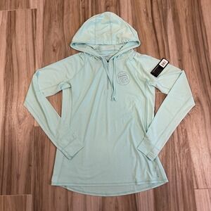 Anetik Sweatshirt Large Blue 1/4 Zip Performance UPF 30+ Vint UV Athletic Logo